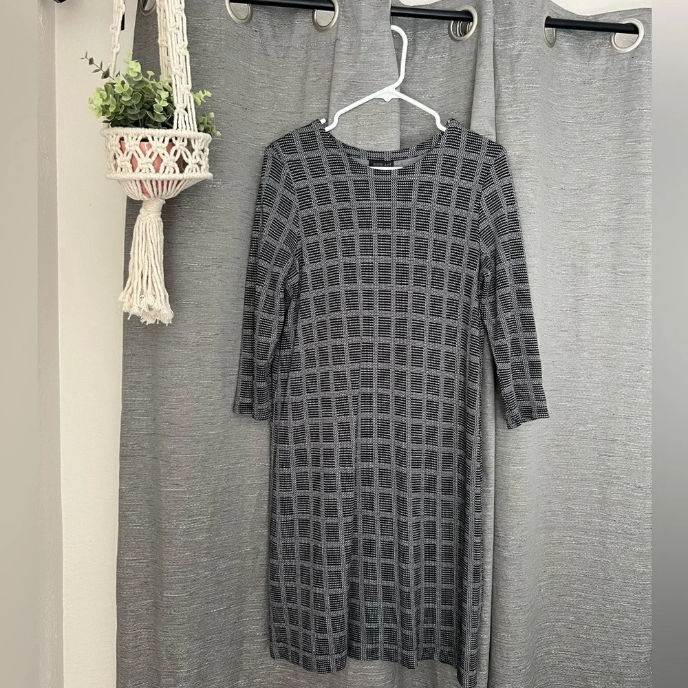 J.Jill Wearever Collection Windowpane Plaid Midi Dress - Picture 2 of 8